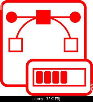 Vector file processing icon. Can be used for logo or for application. Vector file icon and progress bar. Isolated illustration. Stock Vector