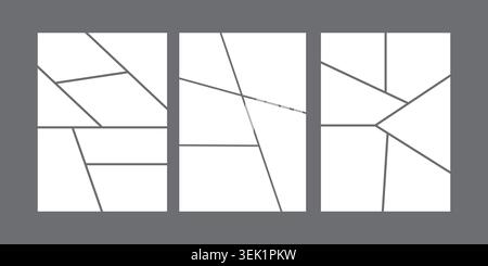 Set of Collage grid Manga collage blank template different types of Storyboard layout panel, Comic book board mockup Stock Vector