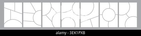 Set of Collage grid Manga collage blank template different types of Storyboard layout panel, Comic book board mockup Stock Vector