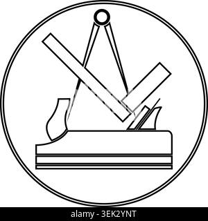 Tools, carpenter, joiner, cabinetmaker, logo, icon Stock Vector