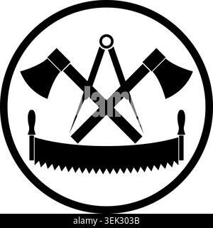 Tools, carpenter, joiner, cabinetmaker, logo, icon Stock Vector
