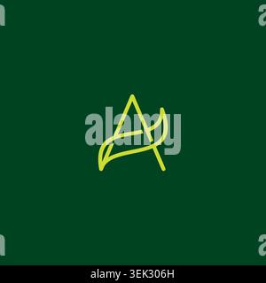Letter A Leaf logo Design. Initial Letter A Icon Stock Vector