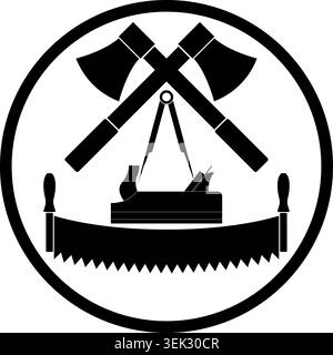 Tools, carpenter, joiner, cabinetmaker, logo, icon Stock Vector