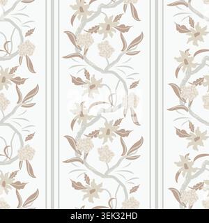 Twining Chintz Stripe seamless pattern background. Stock Vector
