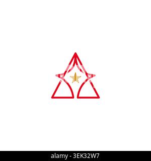 Letter A With Star Logo Design. Initial Letter A Icon Vector Stock Vector