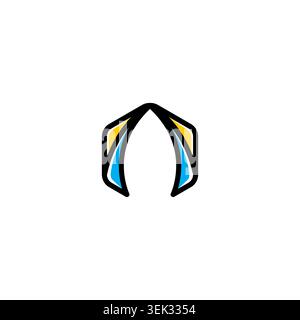 Letter A Hexagon Logo Design. Initial Letter A Stock Vector