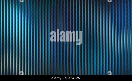 Ribbed glass texture. 3d dark black reflection, holographic or crystal line wall. Liquid corrugated abstract prism, gradient tones, vertical light stripes. Vector realistic abstract digital background Stock Vector