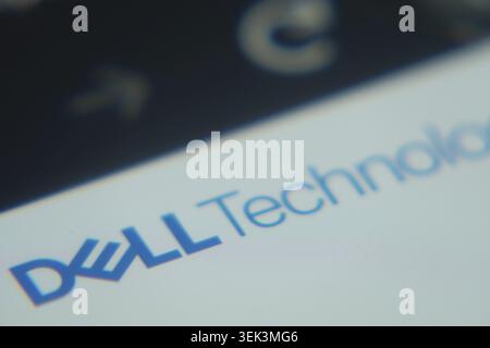 Dhaka, Bangladesh- 02 Dec 2025: A Close-up of a laptop screen is displaying the Dell Technologies web interface in a browser Stock Photo