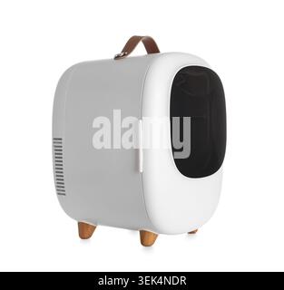 Small cosmetic refrigerator on white background Stock Photo