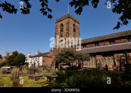 Grappenhall village in the Borough of Warrington in Cheshire. Pictured St Wilfrid's Church Stock Photo