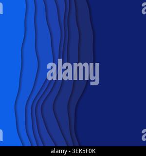 Single editable vector papercut wave layer with a narrow cast shadow on a clean background Stock Vector
