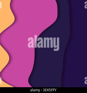 Single editable vector papercut wave layer with a narrow cast shadow on a clean background Stock Vector