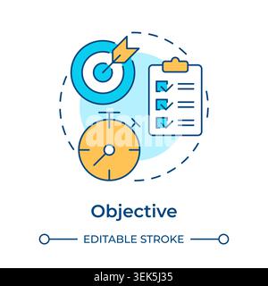 Objective multi color concept icon Stock Vector