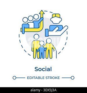Social multi color concept icon Stock Vector