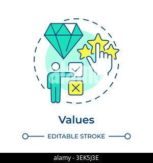 Values multi color concept icon Stock Vector