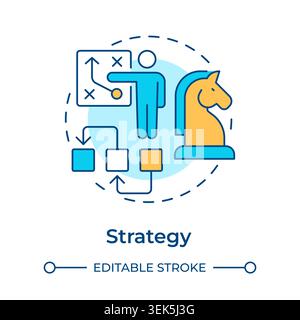 Strategy multi color concept icon Stock Vector