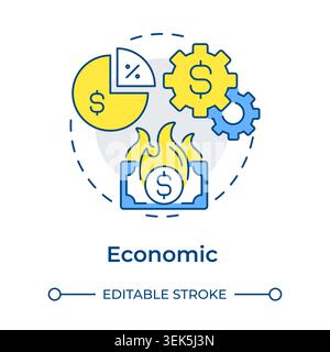 Economic multi color concept icon Stock Vector