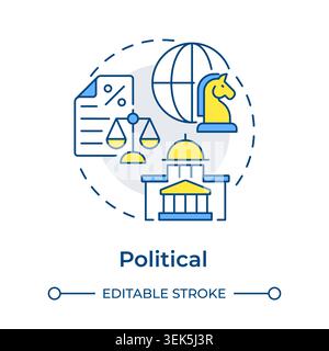 Political multi color concept icon Stock Vector