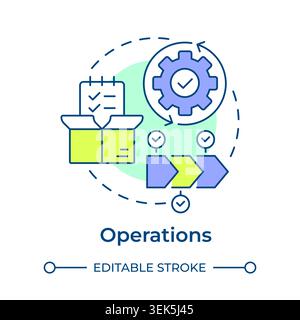 Operations multi color concept icon Stock Vector