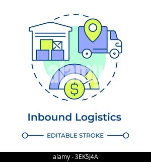 Inbound logistics multi color concept icon Stock Vector