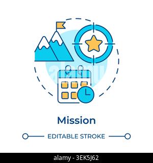 Mission multi color concept icon Stock Vector