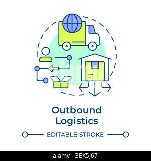 Outbound logistics multi color concept icon Stock Vector
