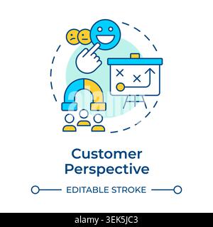 Customer perspective multi color concept icon Stock Vector