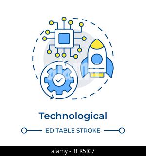 Technological multi color concept icon Stock Vector
