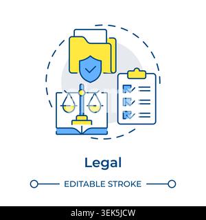 Legal multi color concept icon Stock Vector
