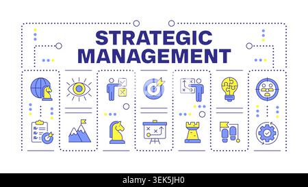 Strategic management word concept isolated on white Stock Vector