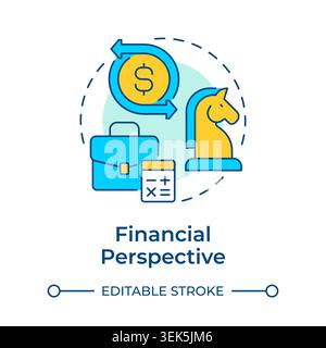 Financial perspective multi color concept icon Stock Vector