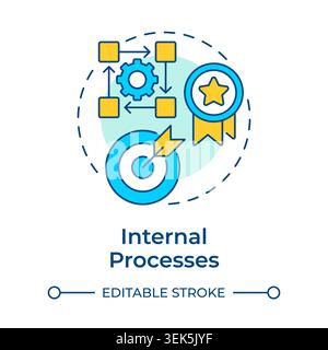 Internal processes multi color concept icon Stock Vector