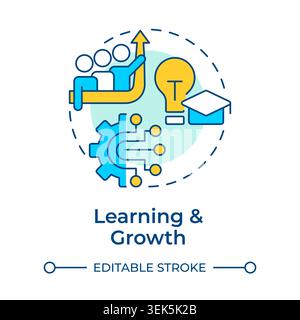 Learning and growth multi color concept icon Stock Vector