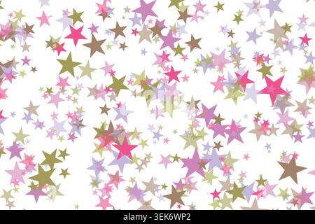 Bright Color stars confetti background. Splash effect banner. Vector abstract illustration with blurred drops of rain for wallpaper, wrapping paper Stock Vector