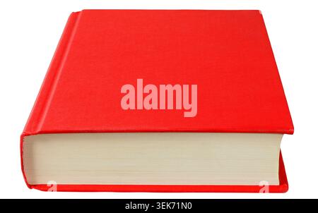 Book with red cover isolated on white background Stock Photo