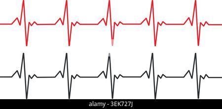 Heartbeat line, Pulse trace, ECG or EKG Cardio graph symbol for Healthy and Medical Analysis. Vector illustration Stock Vector
