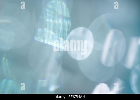 Ethereal Abstract Light Bokeh - Mystical Blue Luminescence and Dreamy Unfocused Circles Stock Photo