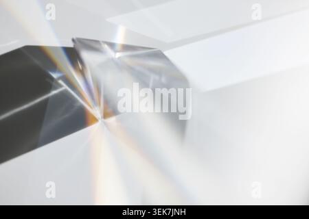 Abstract Close-Up of Light Refracting Through a Prism in Soft Focus Stock Photo
