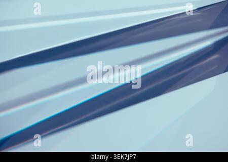 Abstract Blue Geometric Shapes with Light and Shadow in Minimalist Modern Design Stock Photo