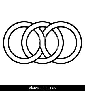 Interlocking geometric rings chain pattern symbolizing unity and structural connection Stock Vector
