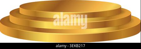 Gold podium stage design for product presentation and advertisement. Vector illustration Stock Vector