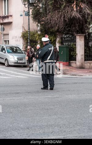 Athens, Greece - 24 Nov 2021: Vasilissis Sofias Avenue is a major avenue in the east side of Athens, the Greek capital. Stock Photo