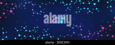 Structure molecule and communication. Dna, atom, neurons. Scientific concept for your design. Connected lines with dots. Medical, technology Stock Vector