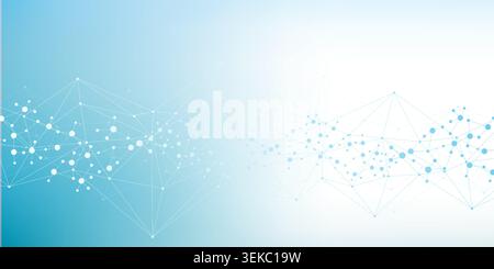 Structure molecule and communication. Dna, atom, neurons. Scientific concept for your design. Connected lines with dots. Medical, technology Stock Vector