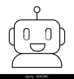 Kind robot helper smiling . Vector illustration for kids app mascot, educational toy branding, friendly chatbot for children Stock Vector
