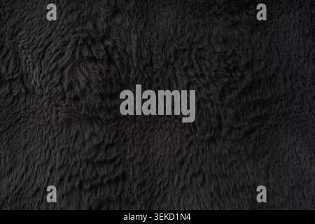 Dark Black Faux Fur Texture Background for Luxury Black Friday Design Stock Photo