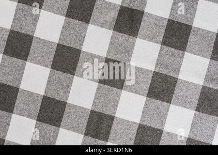 Diagonal Gray Checkered Cloth Texture Background Stock Photo