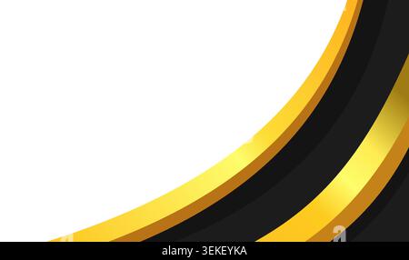 Abstract luxury background with elegant gold and black curve design. Suitable for luxury branding, social media posts, and minimalist graphic design. Stock Vector