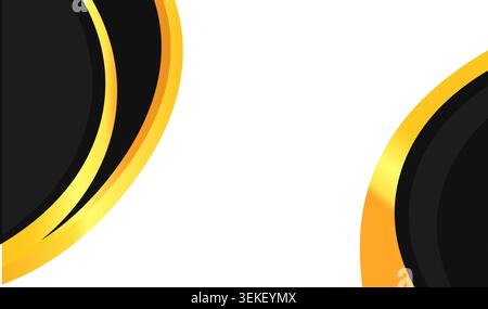 Black and gold abstract background framed in shapes with golden highlights, suitable for luxury branding, elegant designs, and sophisticated concepts. Stock Vector