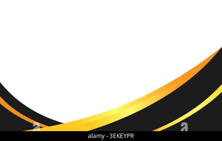 Abstract design with elegant black and gold curves on white background. Perfect for luxury branding, modern artwork, or decorative backgrounds. Stock Vector